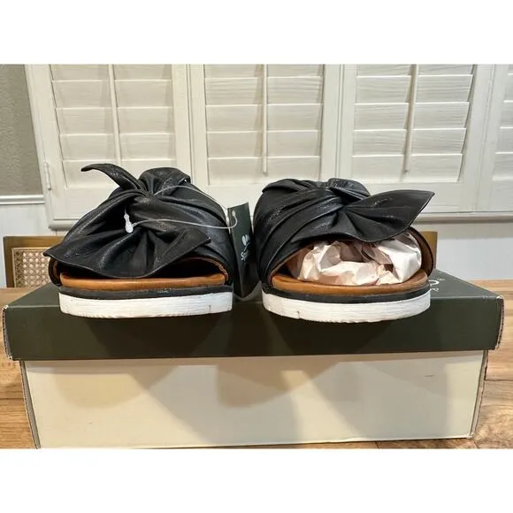 Spring Step Lavona-B Sandals Black Leather Slip-On Size 8.5 US 39 EU NIB Stylish