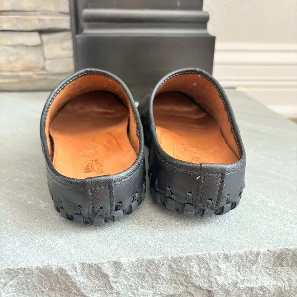 SPRING STEP Women’s Size 39 US 8.5 Fusalide Slip On Clogs Black Leather Shoes