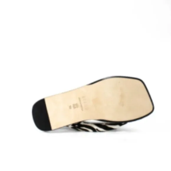 STAUD Rio Zebra Print Padded Leather Flip Flop 6