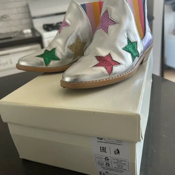 Stella McCartney Silver Star Ankle Boots