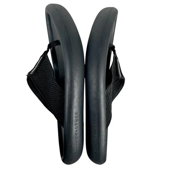 Stella McCartney size 38/ 8 US Air Slide Thong Flip Flop Black Sandals