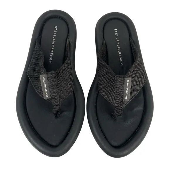 Stella McCartney size 38/ 8 US Air Slide Thong Flip Flop Black Sandals