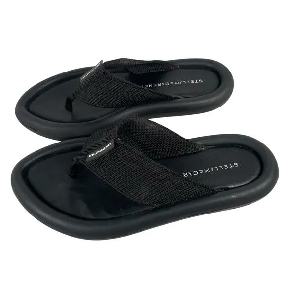 Stella McCartney size 38/ 8 US Air Slide Thong Flip Flop Black Sandals