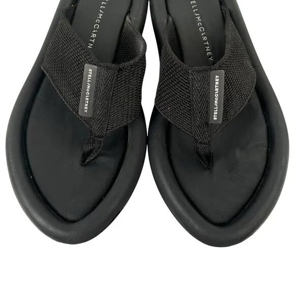Stella McCartney size 38/ 8 US Air Slide Thong Flip Flop Black Sandals