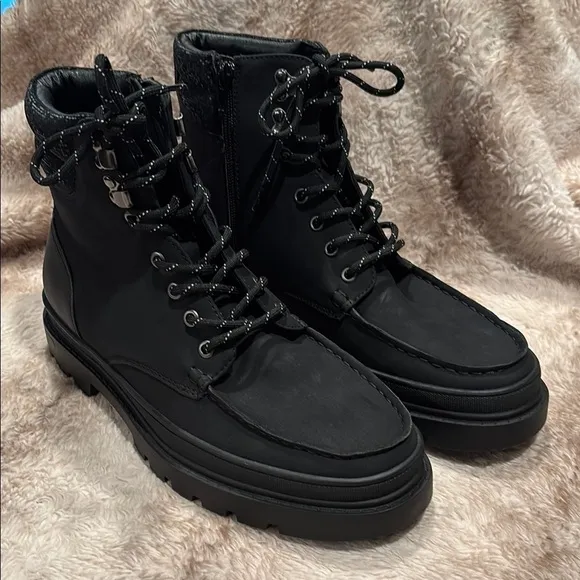Steve Madden lace up Black Men's Boots size 8.5