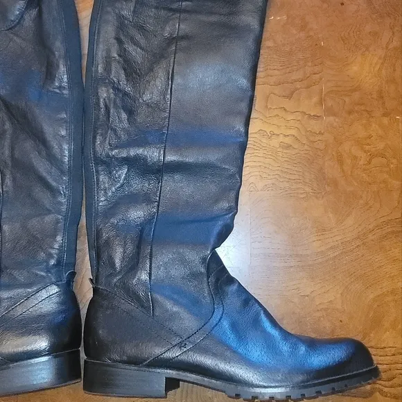 Steve Madden Over the Knee Tall Black Genuine Leather Shoes Boots