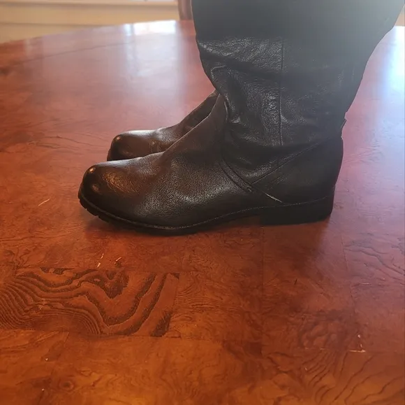 Steve Madden Over the Knee Tall Black Genuine Leather Shoes Boots