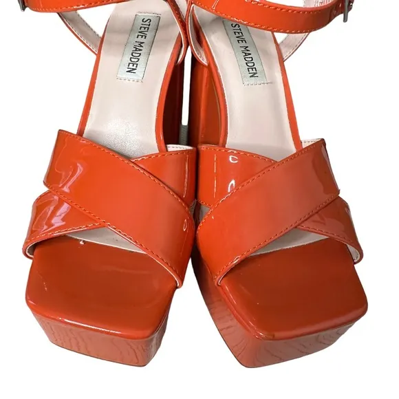 Steve Madden | Shea Faux Leather Sandals Cognac Size 7