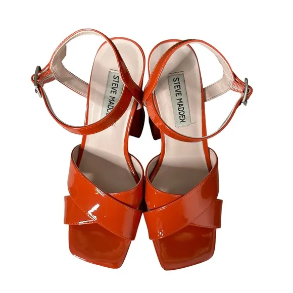 Steve Madden | Shea Faux Leather Sandals Cognac Size 7
