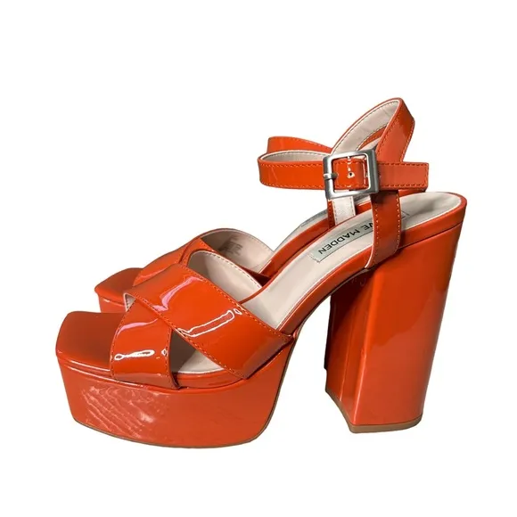 Steve Madden | Shea Faux Leather Sandals Cognac Size 7