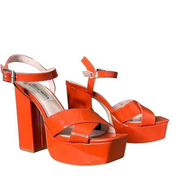 Steve Madden | Shea Faux Leather Sandals Cognac Size 7