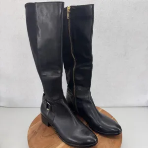 STEVE MADDEN Size 9M RYPERR Women's Black Leather Knee High Fashion Boots $139