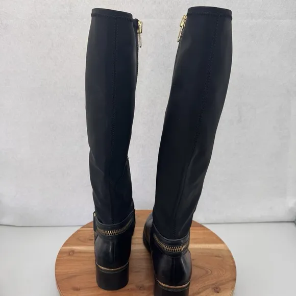 STEVE MADDEN Size 9M RYPERR Women's Black Leather Knee High Fashion Boots $139