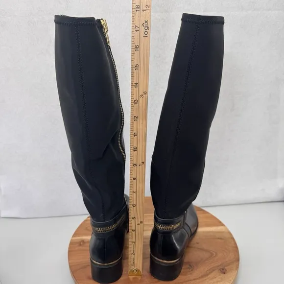STEVE MADDEN Size 9M RYPERR Women's Black Leather Knee High Fashion Boots $139