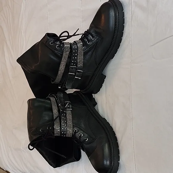 STEVE MADDEN THIGH HIGH MOTO BOOT WOMENS 8.5 FAUX LEATHER