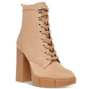 STEVE MADDEN Womens  1&quot; Platform Back Pull-Tab Hani Heeled Boots