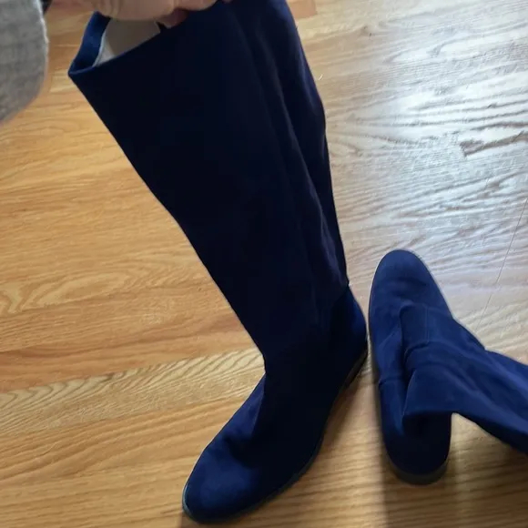 Stuart Weitzman navy suede boots