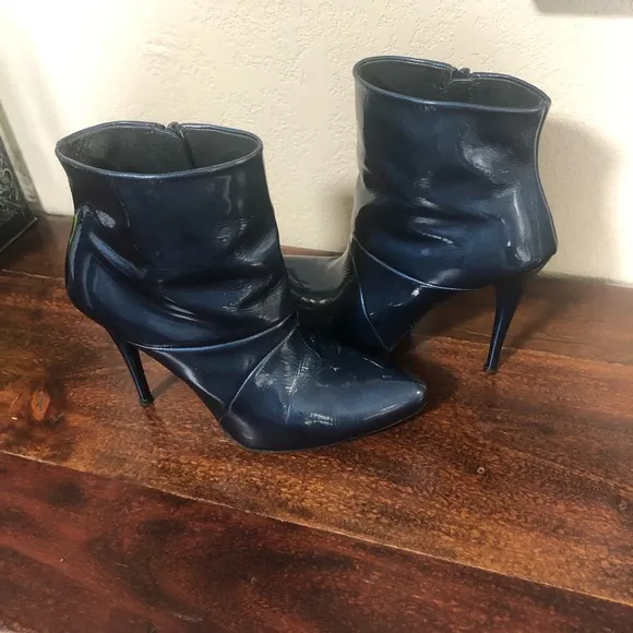 Stuart Weitzman Patent Leather Heeled Ankle Boots