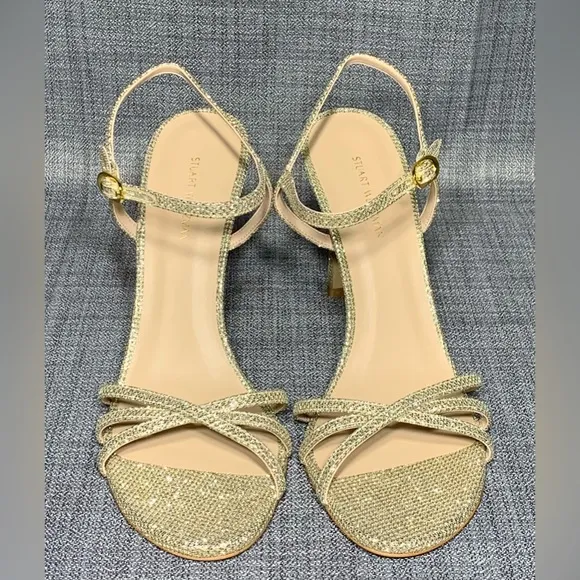 Stuart Weitzman Starla Metallic Sandals Size 8.5