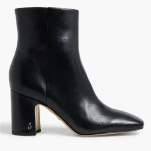 Stunning Fawn Black Leather Ankle Boots