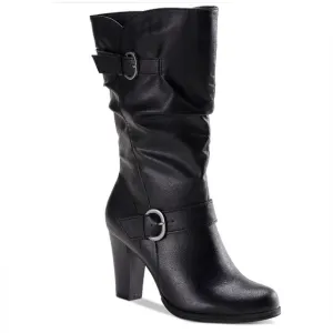 Style &amp; Co. Black Sachi Mid-Calf Block Heel Boots Size 9.5