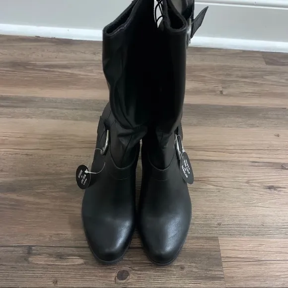 Style &amp; Co. Black Sachi Mid-Calf Block Heel Boots Size 9.5