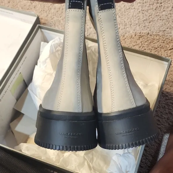 Stylish Black and Cream Ankle Boots