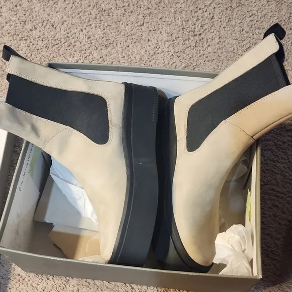 Stylish Black and Cream Ankle Boots