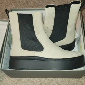 Stylish Black and Cream Ankle Boots