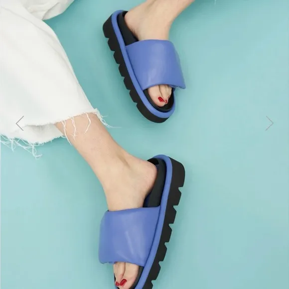 Stylish Blue Slide Sandals