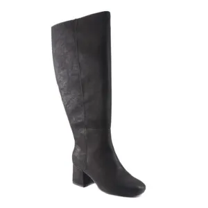 Stylish Women's Extra Wide Calf Dress Boots - Comfortable 2 1/2&quot; Stacked Heel