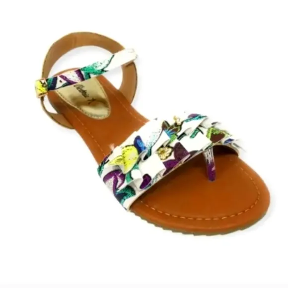 Stylish Women's Sandals with Multicolor Design Sz 7