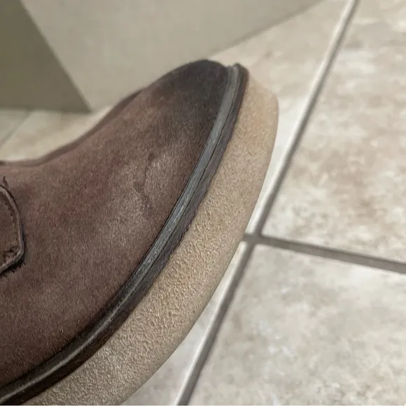 Sundance Ankle Boots 38 -7.5 Bixby Brown Suede Leather Front Zip Womens Bootie