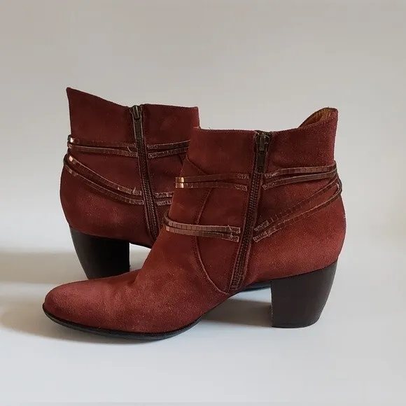 Sundance Bijou Luxe Lariat Suede Women's Ankle Boot Size 39