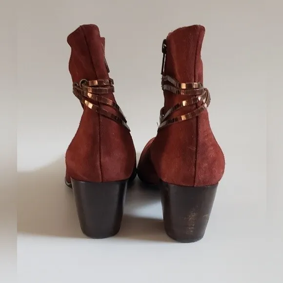 Sundance Bijou Luxe Lariat Suede Women's Ankle Boot Size 39