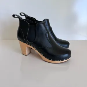 Swedish Hasbeens Toffel Chelsea Low Ankle Boots Black