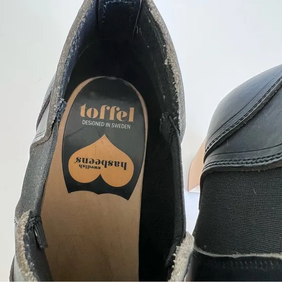 Swedish Hasbeens Toffel Chelsea Low Ankle Boots Black