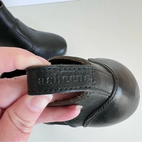 Swedish Hasbeens Toffel Chelsea Low Ankle Boots Black