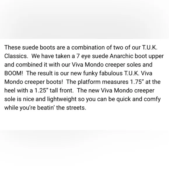 T. U. K. Black suede Viva Mondo combat ankle boots sz 10