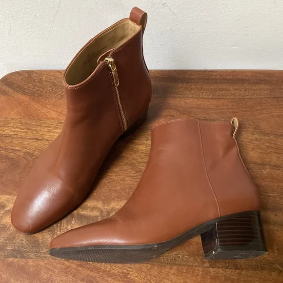 Talbots Brown Leather Chelsea Ankle Boots