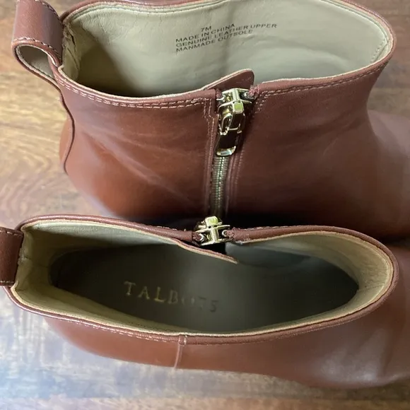 Talbots Brown Leather Chelsea Ankle Boots