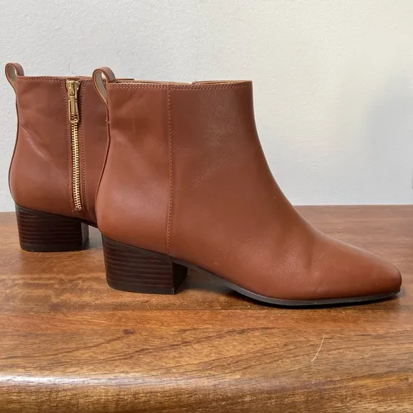 Talbots Brown Leather Chelsea Ankle Boots