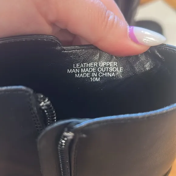 Talbots Leather Black Wedge Ankle Boots - 10