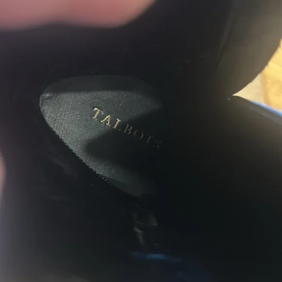 Talbots Leather Black Wedge Ankle Boots - 10