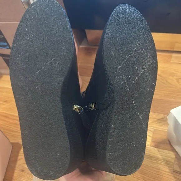 Talbots Leather Black Wedge Ankle Boots - 10