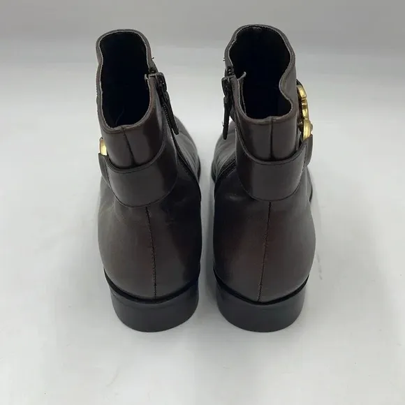 Talbots Lorro Mahogany Leather Ankle Boots