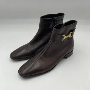 Talbots Lorro Mahogany Leather Ankle Boots