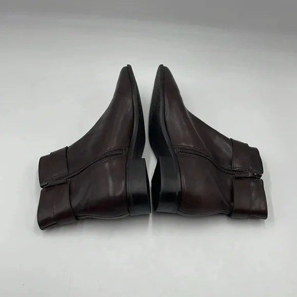 Talbots Lorro Mahogany Leather Ankle Boots
