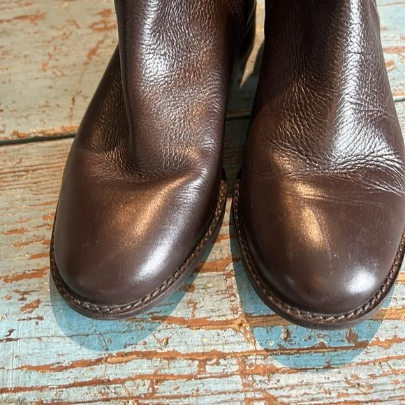 Talbots TISH WRAP TIE PEBBLED LEATHER ANKLE BOOTS Size 7