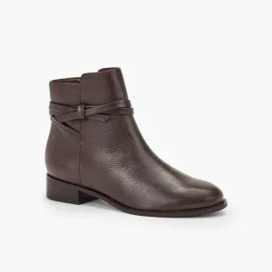 Talbots TISH WRAP TIE PEBBLED LEATHER ANKLE BOOTS Size 7